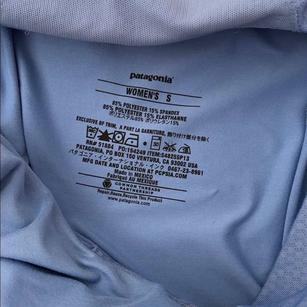 Patagonia Women's Light Blue Top Innerspace Fitness Workout Tank Top size Small - Picture 9 of 13